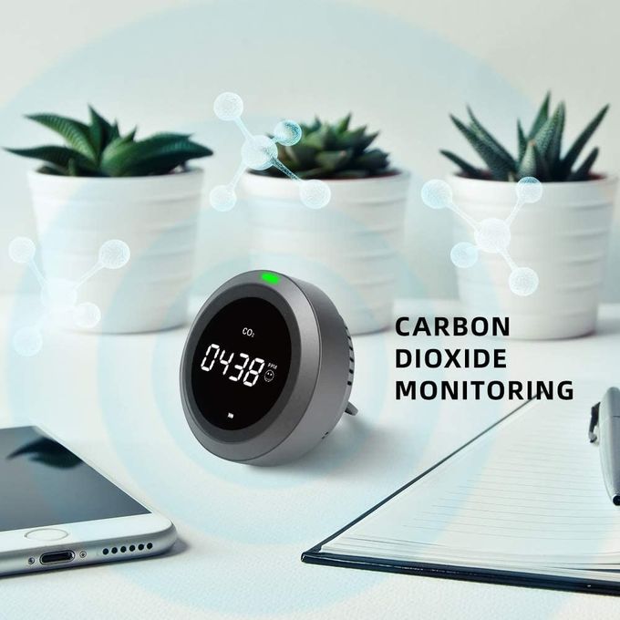 Monitor del dióxido de carbono, monitor interior del CO2 con la carga 0 del USB